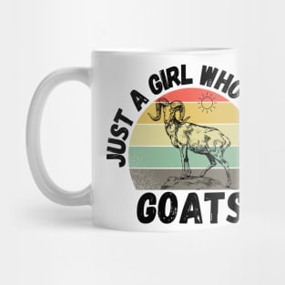 Just A Girl Who Loves Goats, Cute Colorful Goat Mug